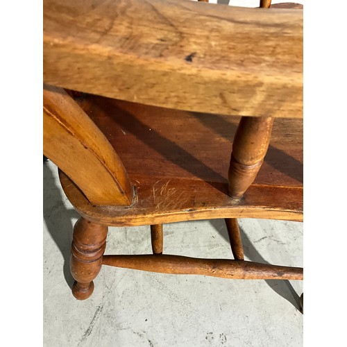 303 - LARGE VICTORIAN SLAT BACK GRANDFATHER ARM CHAIR