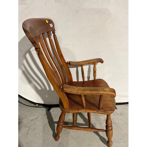 303 - LARGE VICTORIAN SLAT BACK GRANDFATHER ARM CHAIR