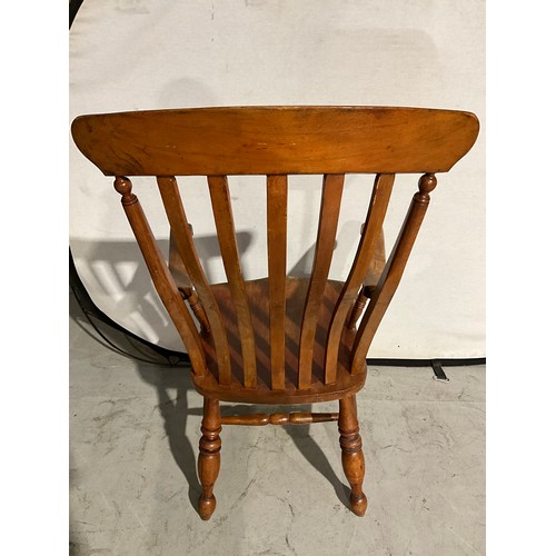 303 - LARGE VICTORIAN SLAT BACK GRANDFATHER ARM CHAIR