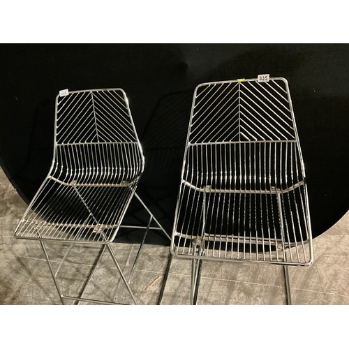 335 - TWO CHROME BAR STOOLS