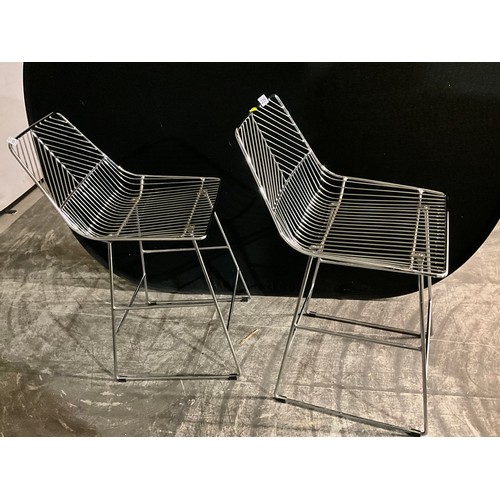 335 - TWO CHROME BAR STOOLS