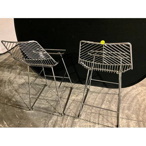 335 - TWO CHROME BAR STOOLS