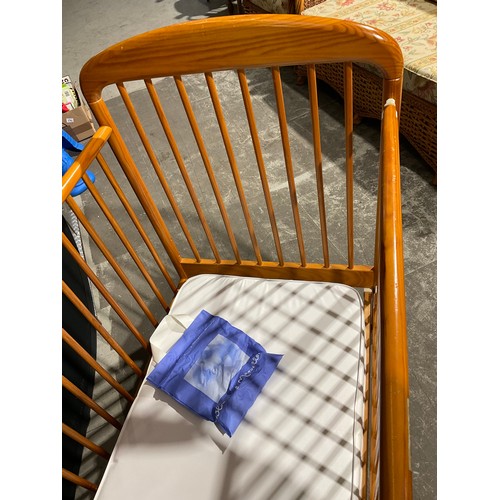 297 - WOODEN CHILDS COT AND MATTRESS