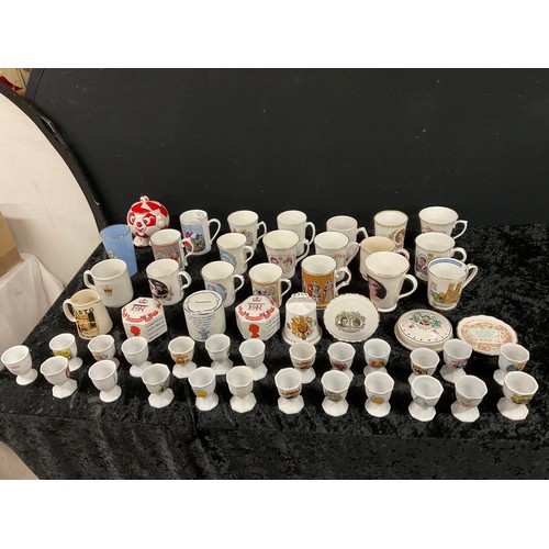 427 - BOX OF COMMEMERATIVE CHINA ITEMS MOSTLY TANKERDS