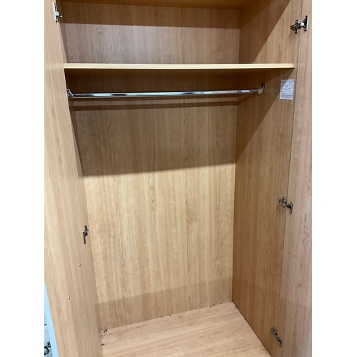 361 - MODERN FITTED THREE DRAWER WARDROBE WITH BEVELLED EDGE MIRROR TO CENTER W53