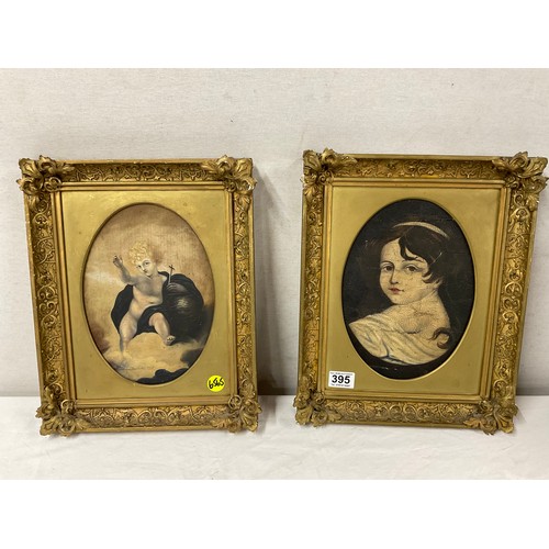 395 - PAIR OF REPRODUCTION GILT FRAMED OIL PAINTINGS  15