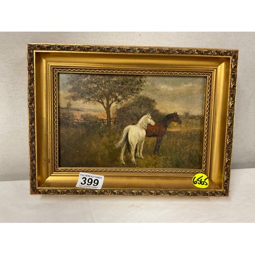 399 - MODERN GILT FRAMED OILS ON CANVAS OF HORSES 8