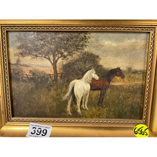 399 - MODERN GILT FRAMED OILS ON CANVAS OF HORSES 8