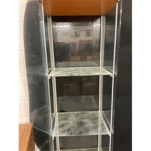 401 - MODERN FREE STANDING GLASS DISPLAY CABINET 17