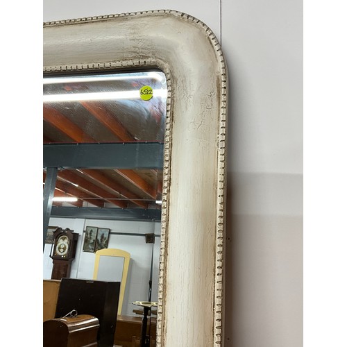 367 - MODERN WHITE FRAMED BEVELED EDGED WALL MIRROR 24