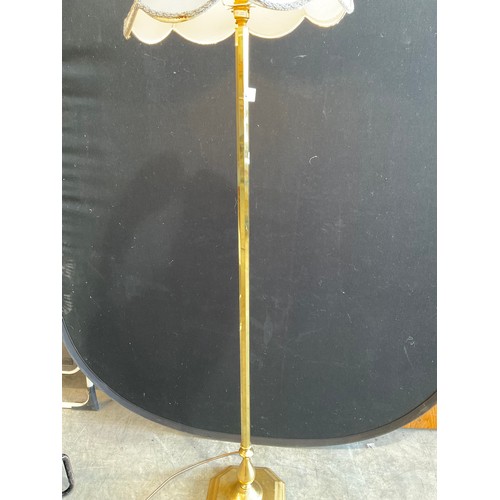 403 - MODERN BRASS STANDARD LAMP WITH SHADE H65