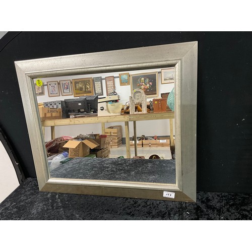 369 - MODERN WIRE  FRAMED BEVELLED EDGED WALL MIRROR 18