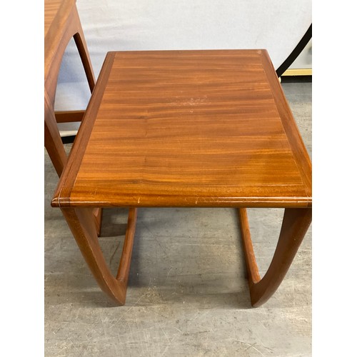 406 - NEST OF THREE VINTAGE TEAK TABLES LARGEST 19