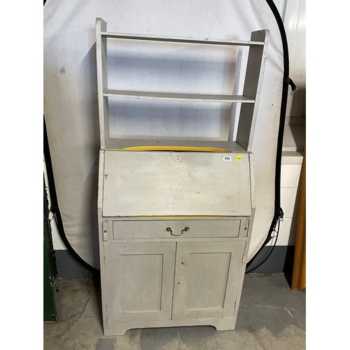 380 - VINTAGE PAINTED BUREAU WITH SHELVES W30