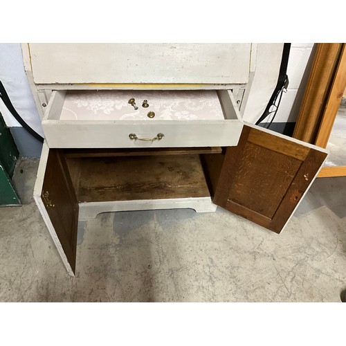 380 - VINTAGE PAINTED BUREAU WITH SHELVES W30