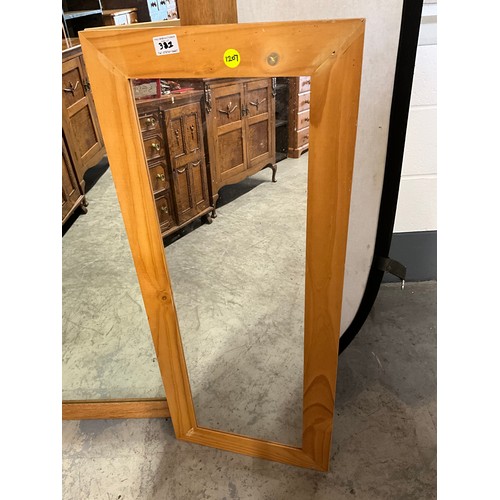 381 - LARGE OAK FRAMED WALL MIRROR 33