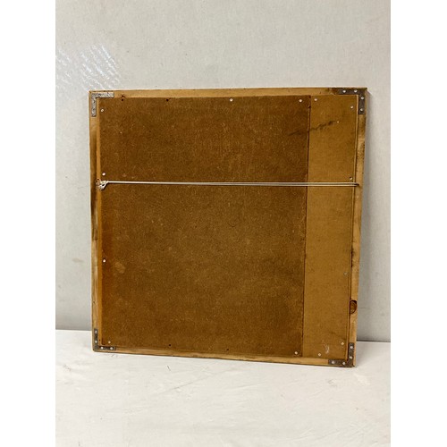 384 - PINE FRAMED BEVELLED EDGED WALL MIRROR 29