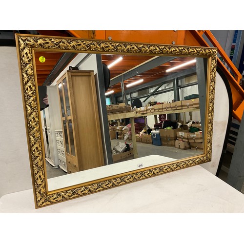 418 - LARGE MODERN GILT FRAMED MIRROR 46