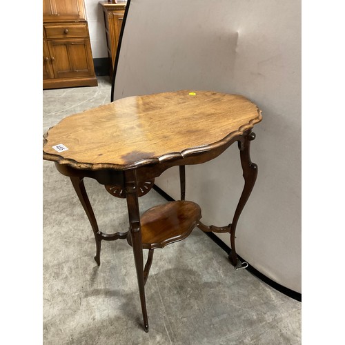 485 - EDWARDIAN MAHOGANY OVAL WINDOW TABLE H27