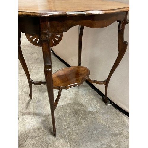 485 - EDWARDIAN MAHOGANY OVAL WINDOW TABLE H27