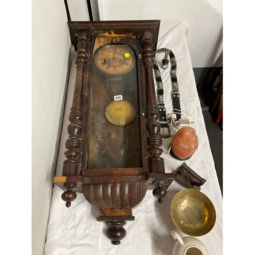 456 - BOX OF ODDS TO INCLUDE WALL CLOCK AND A VICTORIAN VIENNA WALL CLOCK SPARES AND REPAIRS