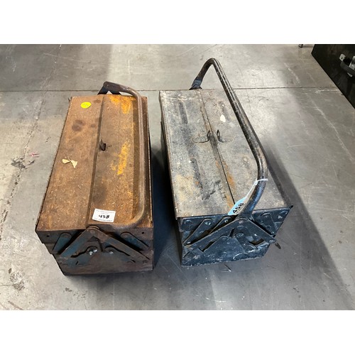 458 - TWO VINTAGE TOOL BOXES TO INCLUDE SPANNERS ETC