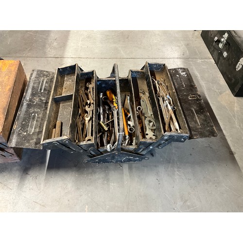 458 - TWO VINTAGE TOOL BOXES TO INCLUDE SPANNERS ETC