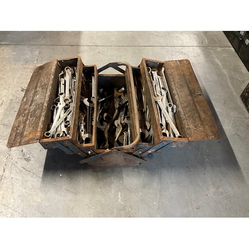 458 - TWO VINTAGE TOOL BOXES TO INCLUDE SPANNERS ETC