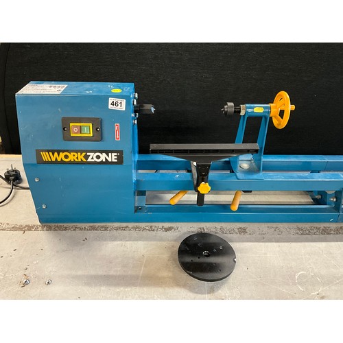 461 - WORKZONE 400W WOOD TURNING LATHE COMPLETE WITH CHISSELS L57