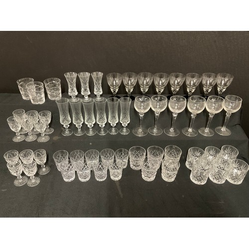 2 - BOX TO INCLUDE WINE GLASSES AND CUT GLASS TUMBLERS