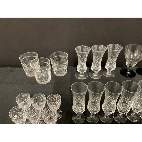 2 - BOX TO INCLUDE WINE GLASSES AND CUT GLASS TUMBLERS