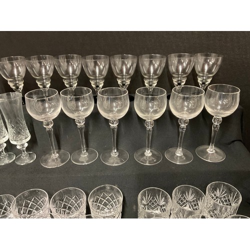 2 - BOX TO INCLUDE WINE GLASSES AND CUT GLASS TUMBLERS