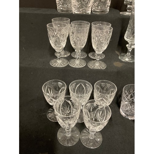 2 - BOX TO INCLUDE WINE GLASSES AND CUT GLASS TUMBLERS