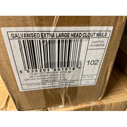 37 - 7 BOXES OF GALVANISED EXTRA LARGE CLOUT NAILS