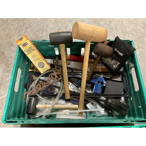 43 - 2 CRATES OF TOOLS TO INCLUDE SPANNERS ETC