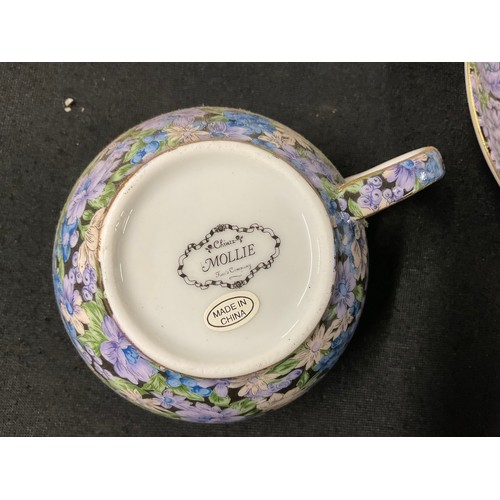 65 - 3 BONE CHINA TEA FOR ONE SETS IN PRESENTATION BOXES