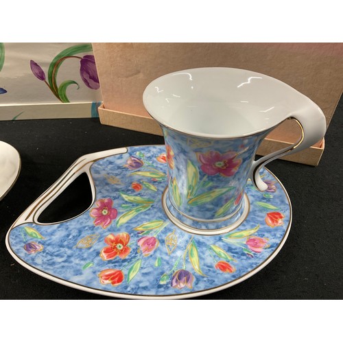 65 - 3 BONE CHINA TEA FOR ONE SETS IN PRESENTATION BOXES