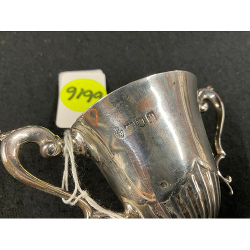 72 - HALLMARK SILVER SMALL TROPHY, 6 HALLMARK SILVER SERVIETTE RINGS T/W 176G