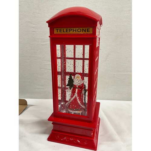 80 - BATTERY POWERED LED WATER PHONE BOX WITH SANTA SCENE