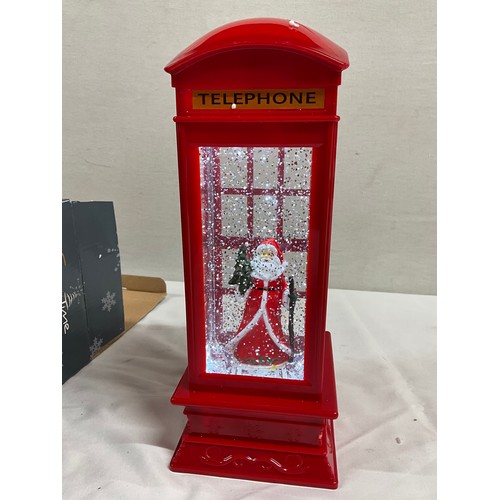 80 - BATTERY POWERED LED WATER PHONE BOX WITH SANTA SCENE