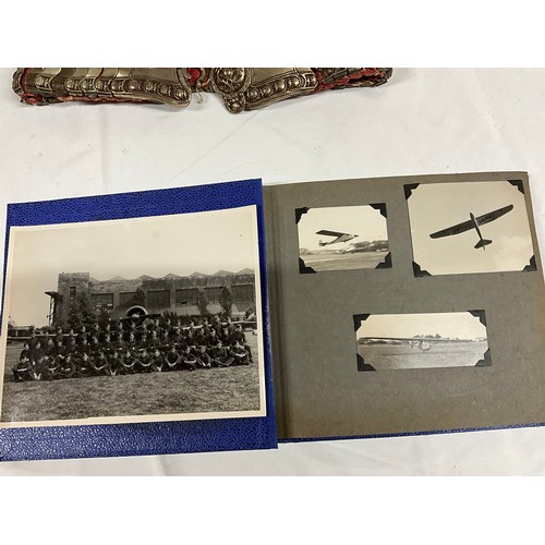 93 - FRAMED PICTURE OF HMS RODNEY 1946, PHOTOGRAPH ALBUM OF MILITARY PHOTOS AND OTHERS, WHITE METAL BELT,... 