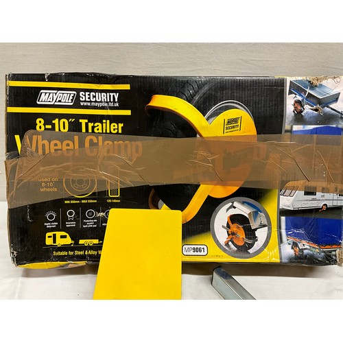 98 - 2 BOXED TRAILER WHEEL CLAMPS