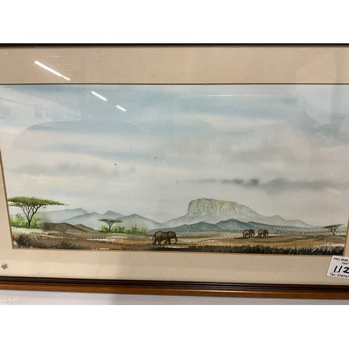 112 - 3 FRAMED AFRICAN WATERCOLOURS SIGNED OLE KOLII PAUL