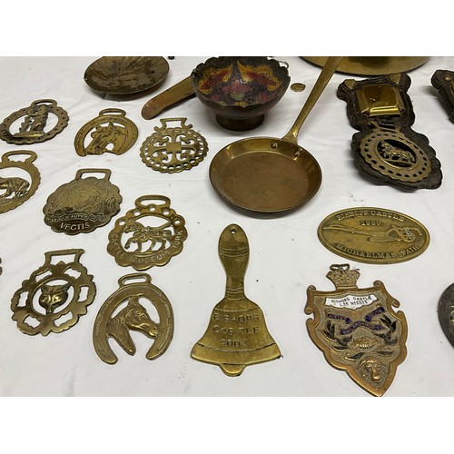 129 - EARLY BRASS JAM PAN AND MARTINGALES ETC