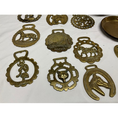 129 - EARLY BRASS JAM PAN AND MARTINGALES ETC