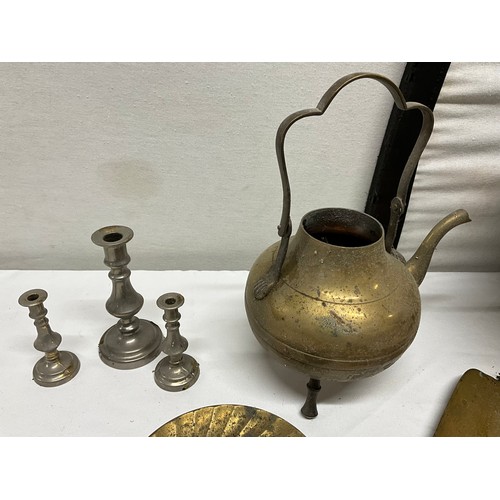 129 - EARLY BRASS JAM PAN AND MARTINGALES ETC