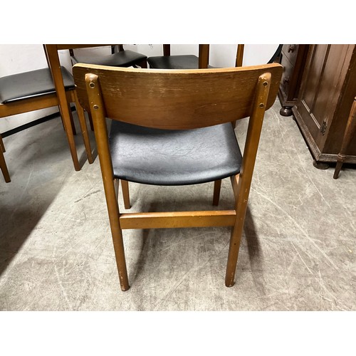 437 - MID CENTURY TEAK DROP LEAF DINING TABLE AND 4 MATCHING CHAIRS