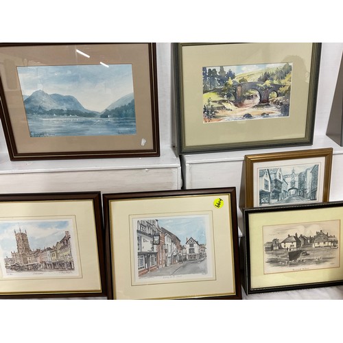 2 - QUANTITY OF PICTURES TO INCLUDE WATERCOLOURS, A BRADSHAWS RAILWAY MAP AND A SUPREME THREE HUNDRED SL... 