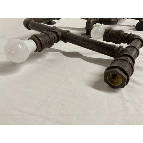 14 - STEAM PUNK WALL LIGHT IN THE FORM OF DRAINAGE/WATER PIPES