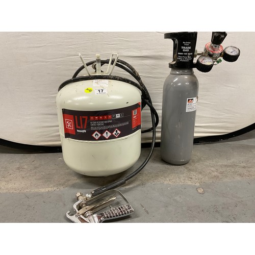 17 - L17 TENSOR GRIP HIGH TEMPERATURE COMMERCIAL FLOORING GLUE WITH CYLINDER AND GAS BOTTLE